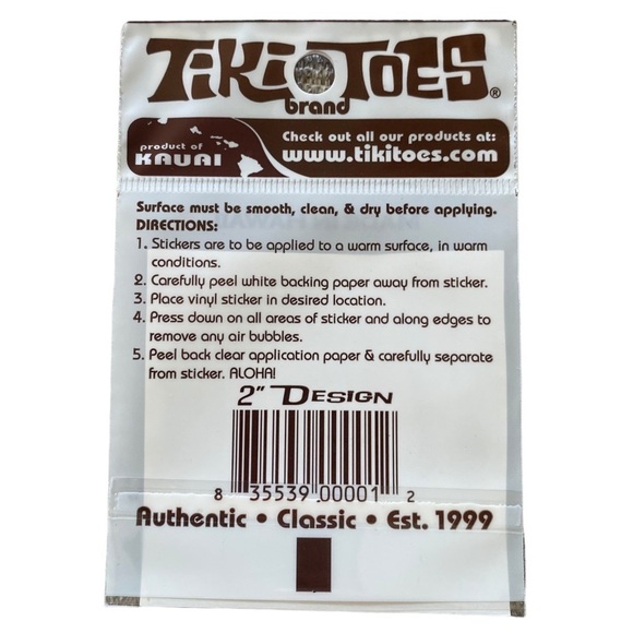 MAUI Flower Tiki Toes 2” Island Style Vinyl Sticker - Made in Hawaii - NEW - Picture 2 of 2